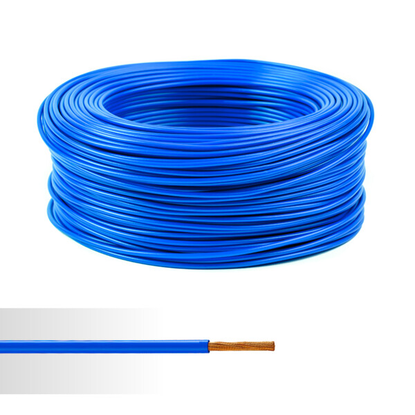 Fil électrique souple HO5V-K 1mm² bleu foncé couronne de 100m  - NoName - 01272049