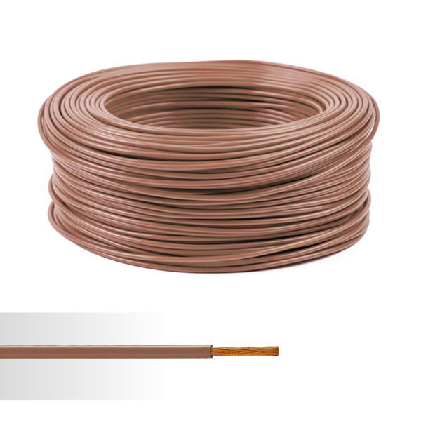 Fil électrique souple HO5V-K 1mm² marron couronne de 100m  - NoName - 01272051