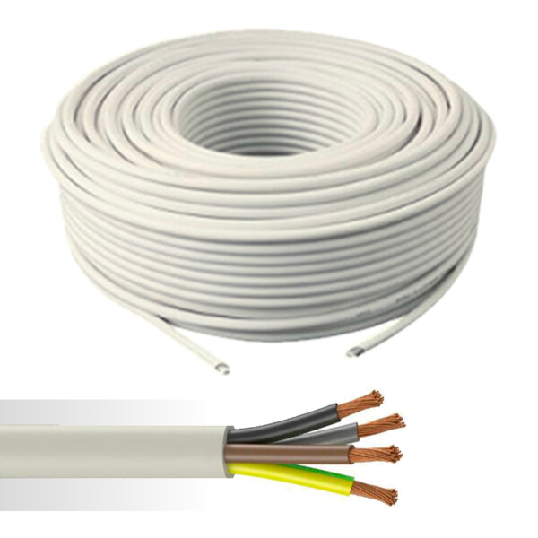 Câble électrique souple HO5VV-F 4G1,5mm² blanc couronne de 50m - NoName - 11414382