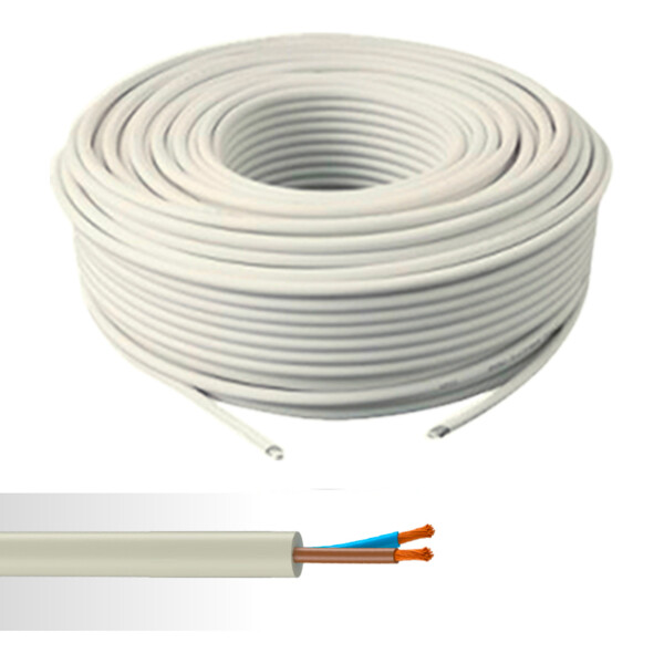 Câble électrique souple HO5VV-F 2X0,75mm² blanc couronne de 50m  - NoName - 01272479