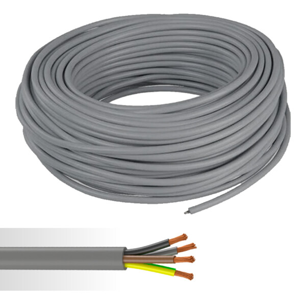 Câble électrique souple HO5VV-F 4G0,75mm² gris couronne de 50m  - NoName - 01272483
