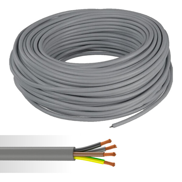 Câble électrique souple HO5VV-F 4G1mm² gris couronne de 50m - NoName - 01272490