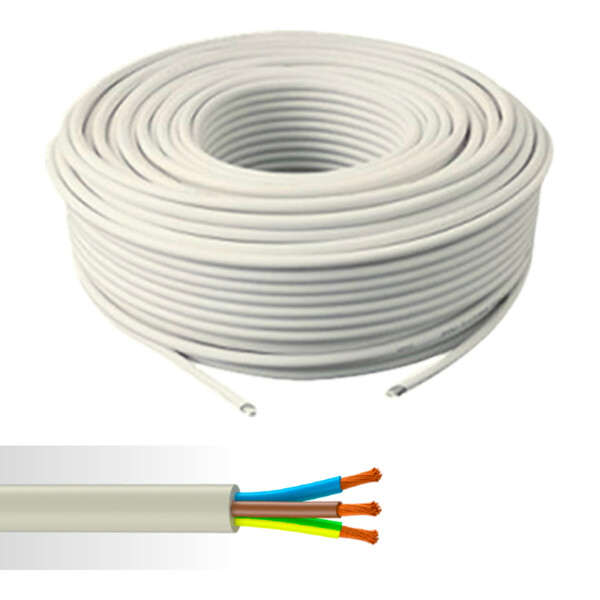 Câble électrique souple HO5VV-F 3G2,5mm² blanc couronne de 50m - NoName - 01272503