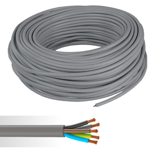 Câble électrique souple HO5VV-F 5G2,5mm² gris couronne de 50m - NoName - 01272507