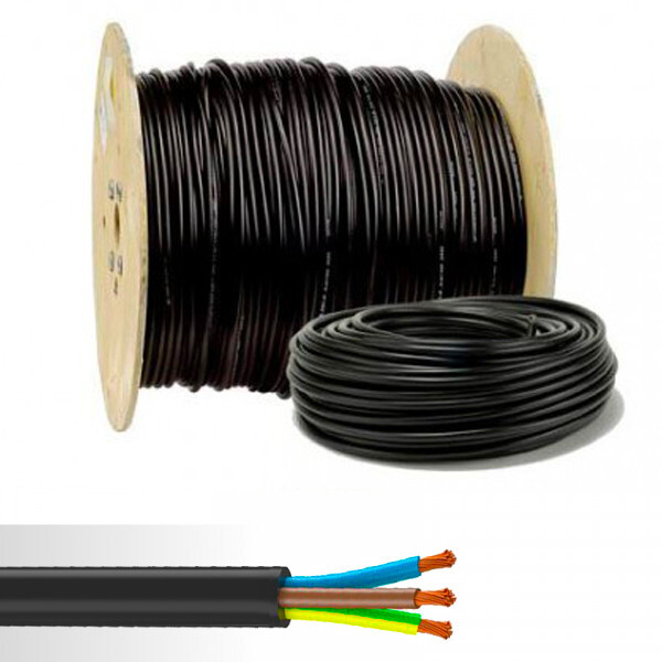 Câble électrique souple HO7RN-F 3G10mm² noir  - NoName - 01394745