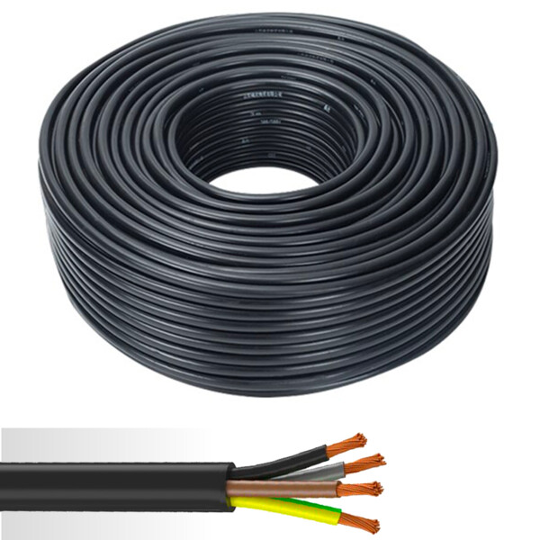 Câble électrique souple HO7RN-F 4G1,5mm² noir couronne de 100m  - NoName - 01394757