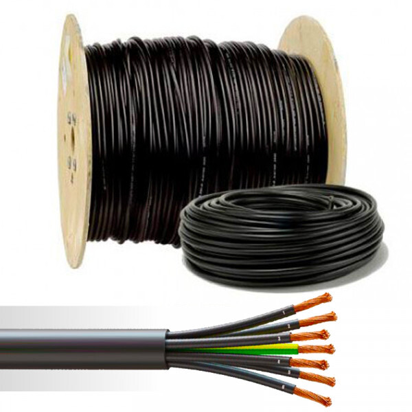 Câble électrique souple HO7RN-F 7G1,5mm² noir  - NoName - 01394793