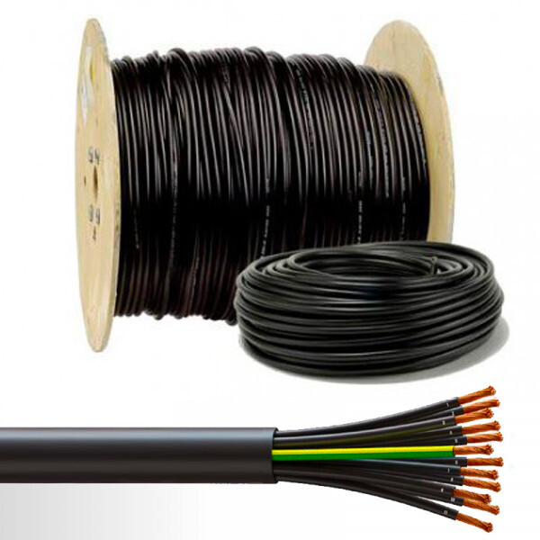 Câble électrique souple HO7RN-F 12G1,5mm² noir  - NoName - 01394795