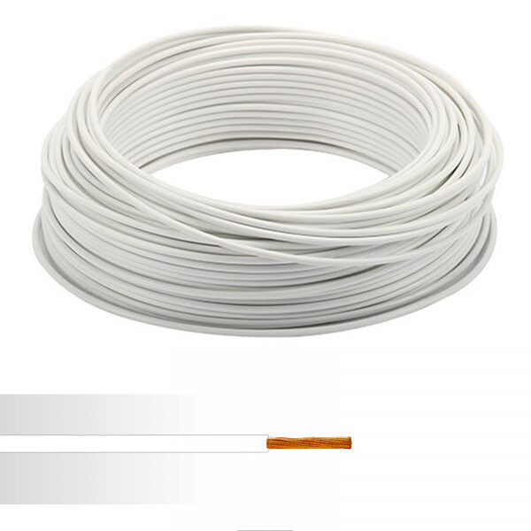 Fil électrique souple HO7V-K 1,5mm² blanc couronne de 100m  - NoName - 01272058