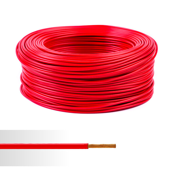 Fil électrique souple HO7V-K 2,5mm² rouge couronne de 100m  - NoName - 01272082