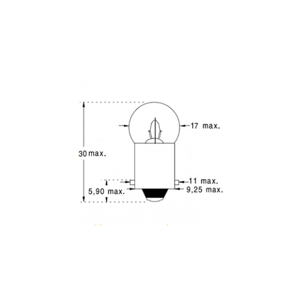 Lampe à Filament Krypton Orbitec BA9S – 6 W – 1 mA – ø 17 x 30 mm – pour Blocs de Sécurité et Casques - Orbitec - 116921