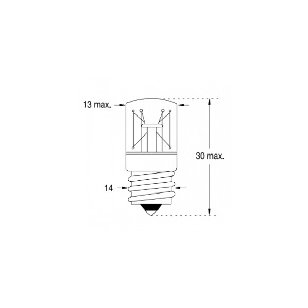 Lampe à Filament Orbitec 3 W – E14 – 130 V – 23 mA – ø 13 x 30 mm - Orbitec - 116984