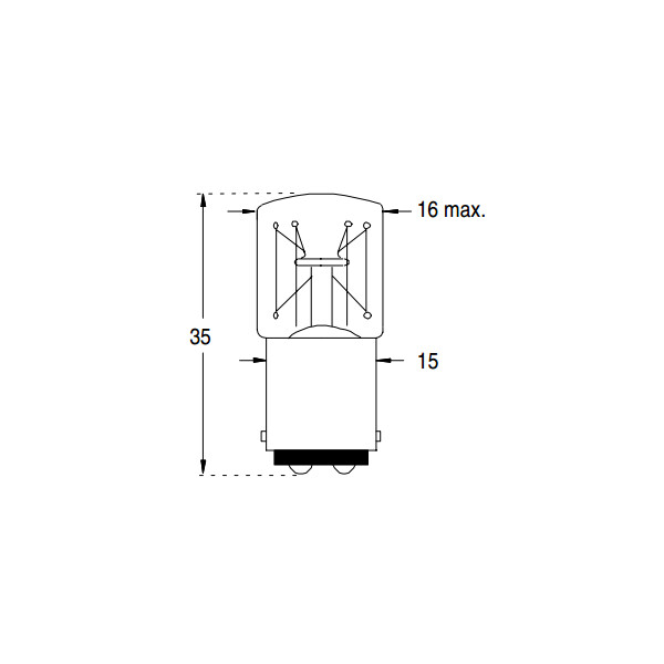 Lampe à filament - BA15D - Ø16 x 35mm - 30V - 170mA - 5W - Orbitec - 117572