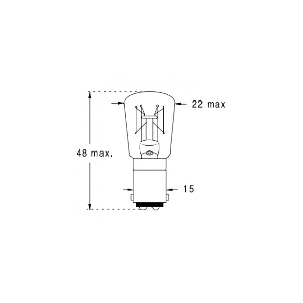 Lampe à Filament Orbitec 15 W – BA15D Poirette – 24 V – ø 22 x 48 mm - Orbitec - 118895