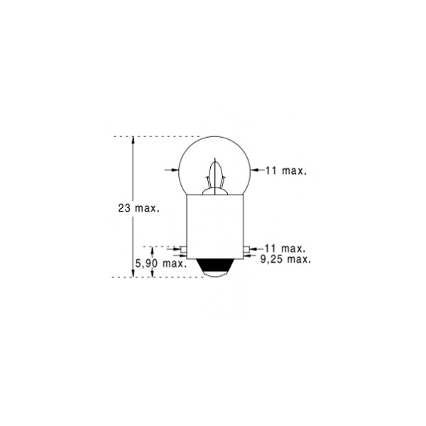 Lampe à filament - BA9S - ballon - Ø11 x 23mm - 12V - 100mA - 1.2W - Orbitec - 116892