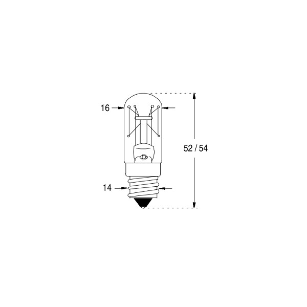 Lampe à filament - E14 Tube - Ø16 x 54 mm max. - 12V - 10W - Orbitec - 118391
