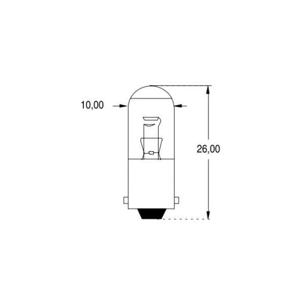 Lampe néon et fluo - BA9S - Ø10 x 26mm - 65V - 0.8mA - Orbitec - 119790