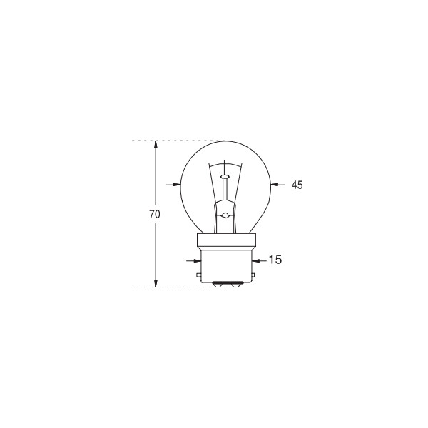 Lampes à filament - B22D sphérique claire - Ø45 x 70mm - 60V - 40W - Orbitec - 124025