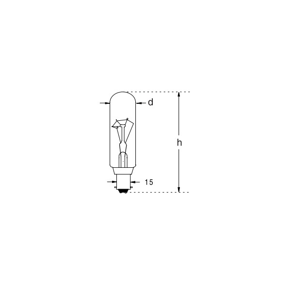 Tube lampe - Eclairage incandescent - BA15D - Ø22 x 65mm - 230/240V - 15W - Orbitec - 124580