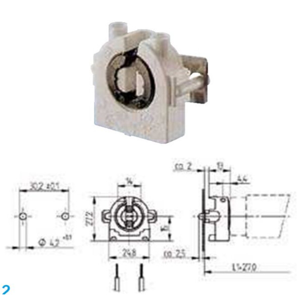 Douille Orbitec pastille à clipser avec ressort  - Hauteur 27.2 mm - Orbitec - 127059