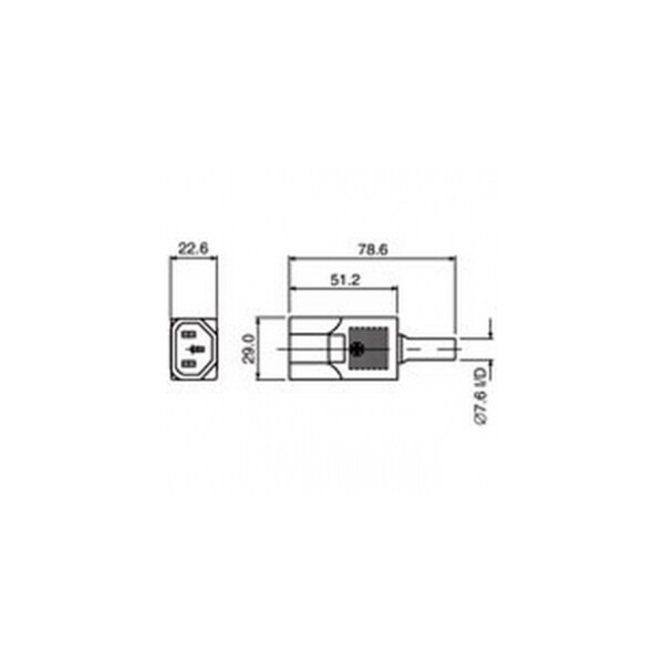 Fiche IEC male droite 2 pôle + 1 terre - 10A - 250VAC - Orbitec - 551748