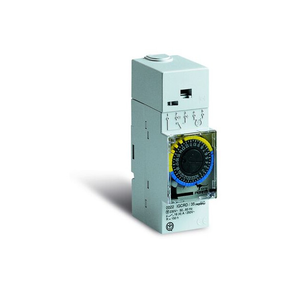 Interrupteur horaire electromécanique Perry Electric journalier avec réserve de charge 2 DIN  - Perry Electric - 1IO0022