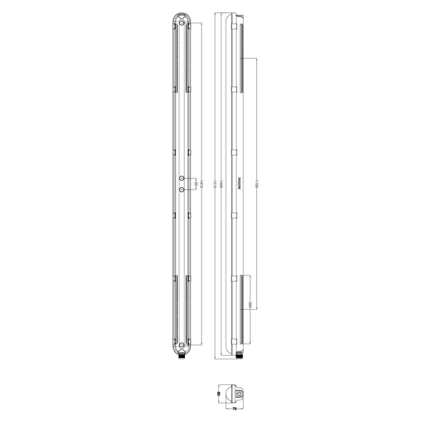 Coreline etanche led 1500 wt120c 840 on/off 22w 3400lm ip66 ik08 100khl80 - Philips - 333070