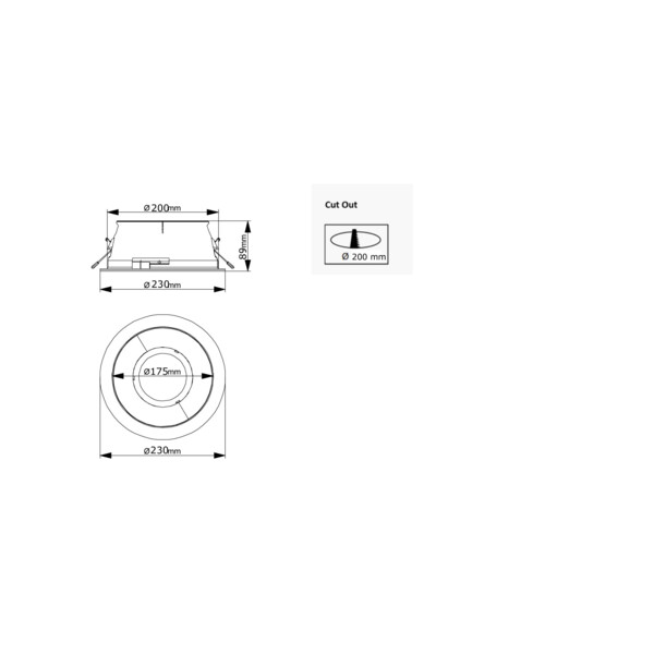 Greenspace encastré compact dn510b 20s/840 oc psu-e pcc wh - Philips - 839076
