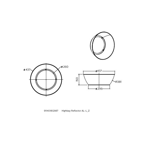 Réflecteur pour ledinaire armature all in - Philips - 304292