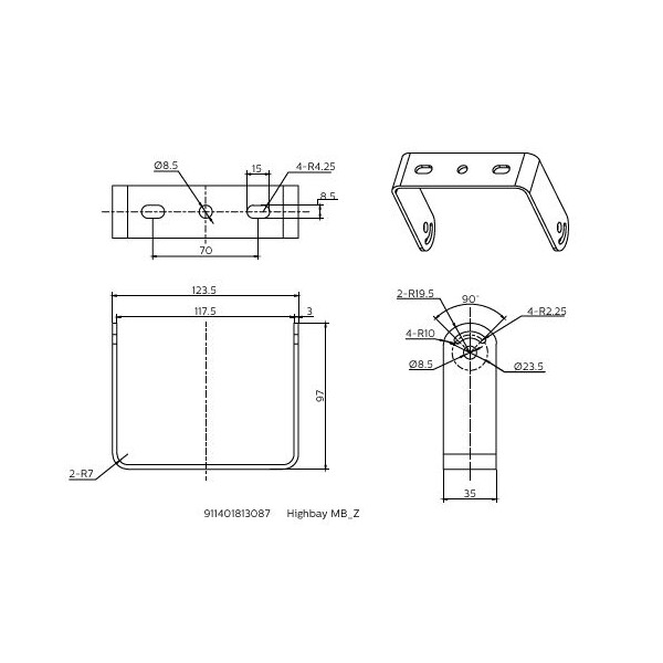 Lyre de fixation pour ledinaire armature all-in - Philips - 304308
