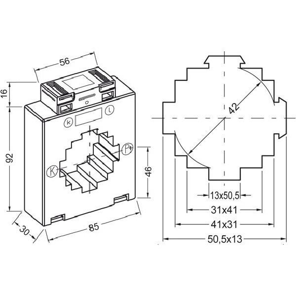 Polier Transformateur de courant diam 42 mm 800/5A classe 1 5VA - Polier - 8512800515