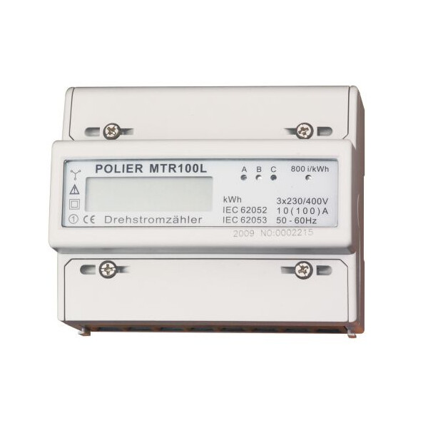 Compteur modulaire triphasé 100A à affichage LCD - Polier - MTR100L