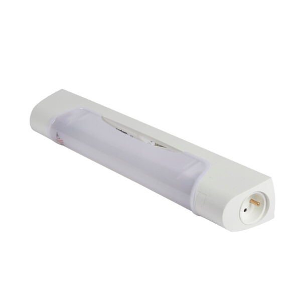 Applique standard 470mm IP21 et IK04 Prismaline équipée de tube LED S19 avec prise 2P+T - Sarlam - SL189805