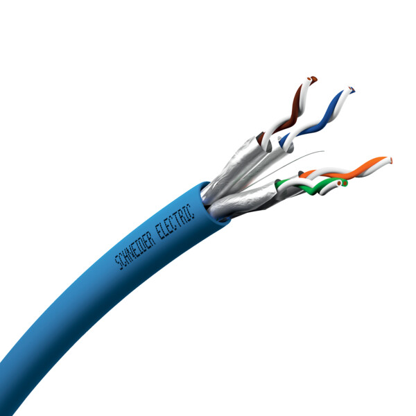 Actassi - câble cl-mnc - cat6a u/ftp d - 4paires 550mhz bleu - au mètre linéaire - Schneider Electric - VDICD62X318