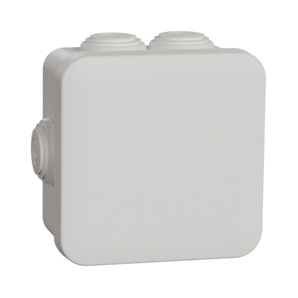 Mureva box - boite de dérivation avec embouts - 80x80x45 - ip55 - blanc polaire - Schneider Electric - IMT05024