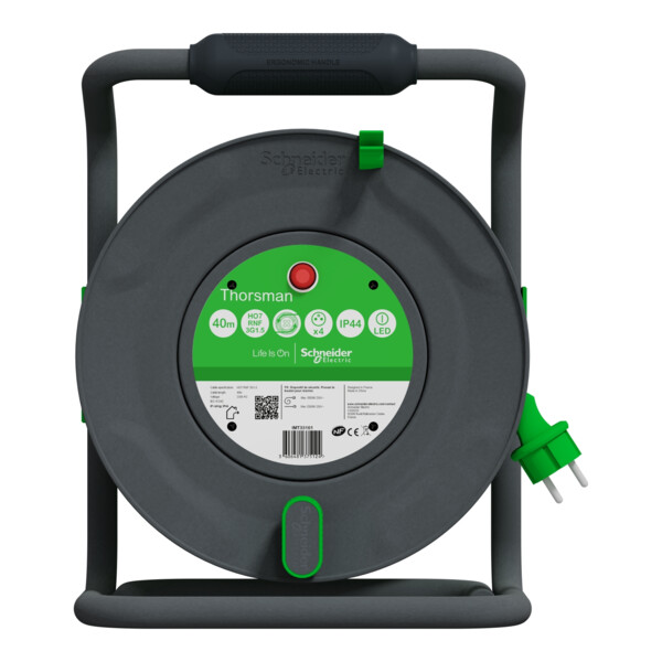 Thorsman - enrouleur de chantier - 40m - 1,5mm² - h07rnf 3g - ip44 - 4 prises - Schneider Electric - IMT33161