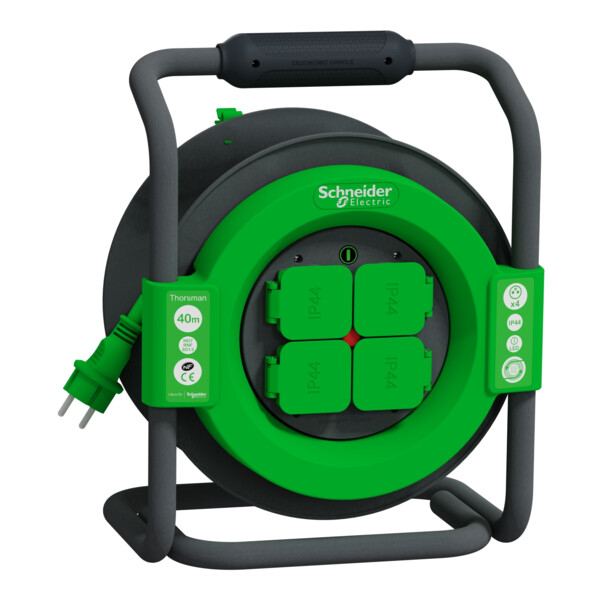 Thorsman - enrouleur de chantier - 40m - 1,5mm² - h07rnf 3g - ip44 - 4 prises - Schneider Electric - IMT33161