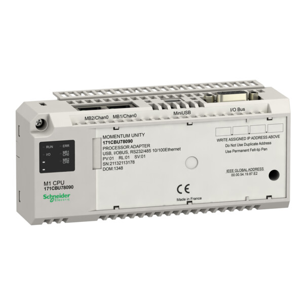 Unity m1 cpu - rs232/485 rs485 usb iobus - Schneider Electric - 171CBU78090