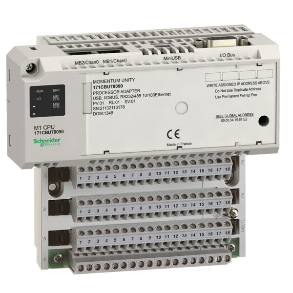 Unity m1 cpu - rs232/485 rs485 usb iobus - Schneider Electric - 171CBU78090