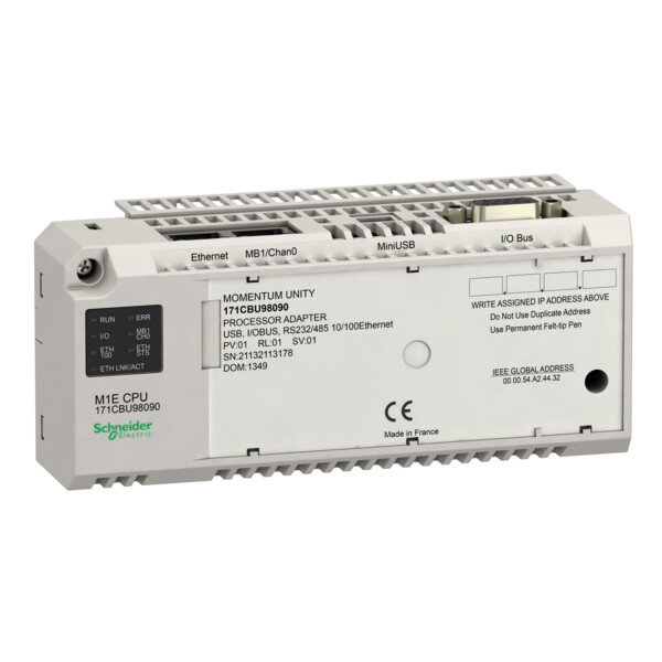 Unity m1e cpu rs232/485 e net usb iobus - Schneider Electric - 171CBU98090