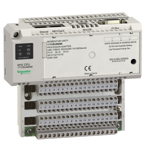 Unity m1e cpu rs232/485 e net usb iobus - Schneider Electric - 171CBU98090