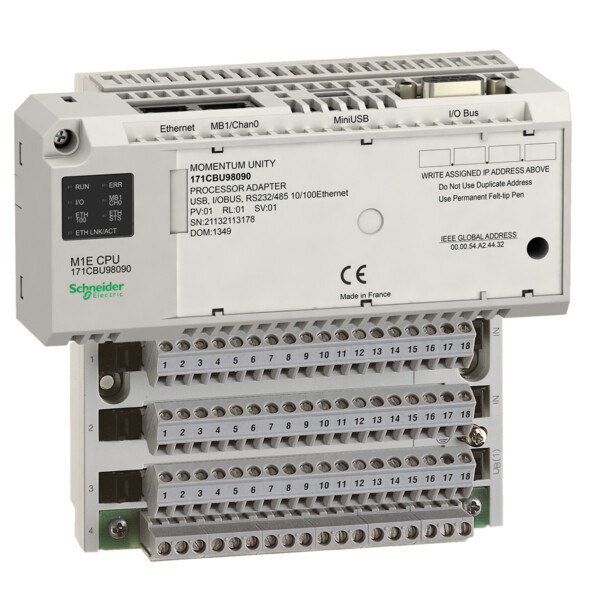 Unity m1e cpu rs232/485 e net usb iobus - Schneider Electric - 171CBU98090