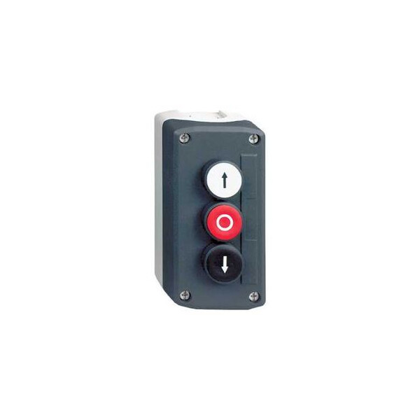 Harmony boite - 3 boutons poussoirs Ø22 - blanc /rouge /noir - Schneider Electric - XALD325