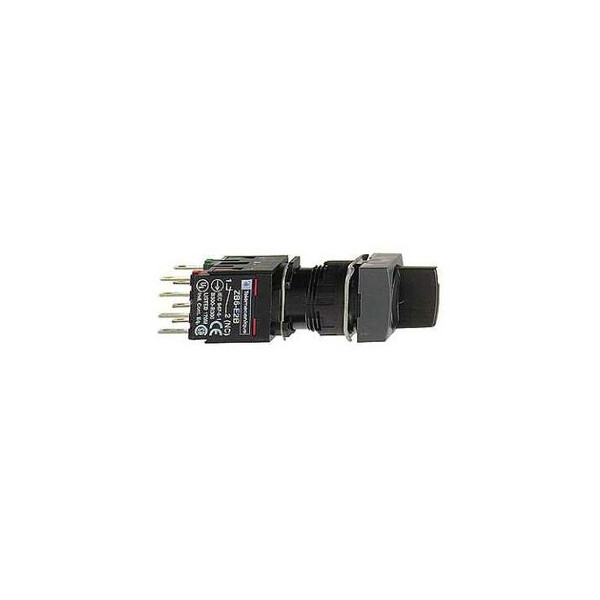 bouton tournant noir diam 16 à manette 3 positions 1O plus 1F - Schneider Electric - XB6CD235B