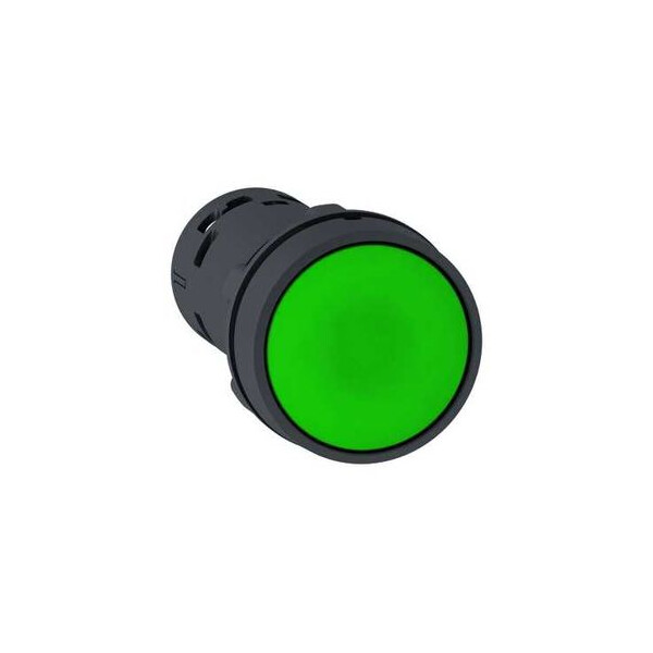 Harmony bouton-poussoir affleurant - Ø22 - vert - à accrochage - 1O+1F  - Schneider Electric - XB7NH35