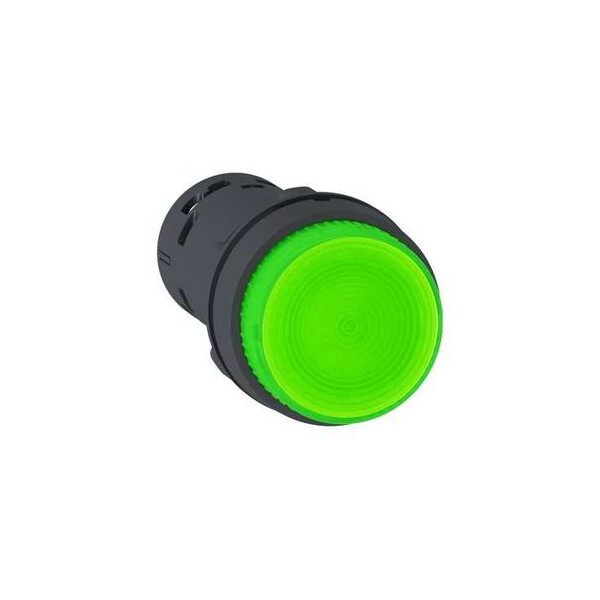 Harmony bouton poussoir lumineux - Ø22 - BA9s verte - à impulsion - 1F - 230v - Schneider Electric - XB7NW3361
