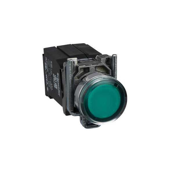 Harmony bt-pous lumineux vert Ø22 - impulsion - 230 V - 1O+1F - Schneider Electric - XB4BW3345
