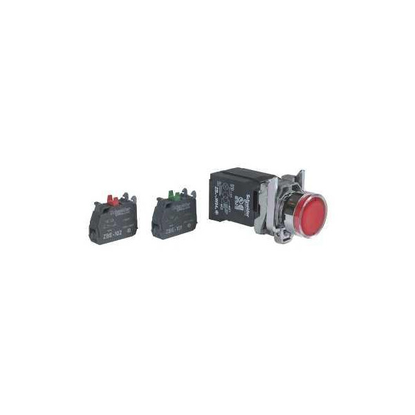 Harmony bt-pous lumineux rouge Ø22 - impulsion - 230 V - 1O+1F - Schneider Electric - XB4BW3445