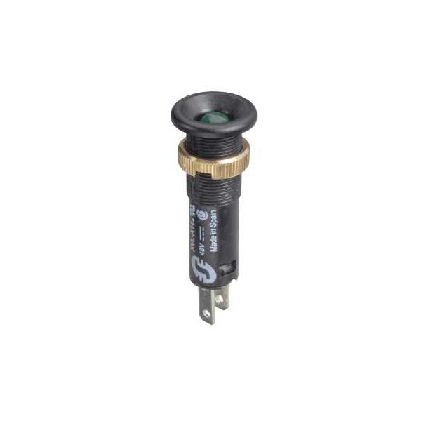 voyant rond diam 8 IP 40 vert DEL intégrée 24 V cosses - Schneider Electric - XVLA133
