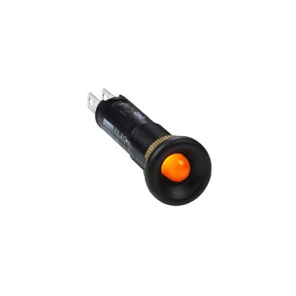 voyant rond diam 8 IP 40 jaune orangé DEL intégrée 24 V cosses - Schneider Electric - XVLA135